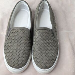 M. Gemi Cerchio Leather Woven Slip on Sneaker